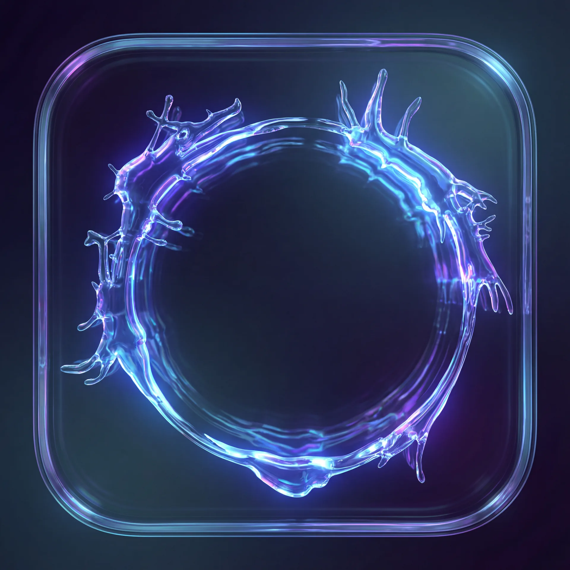 Liquid-glass style app icon generated from a reference image