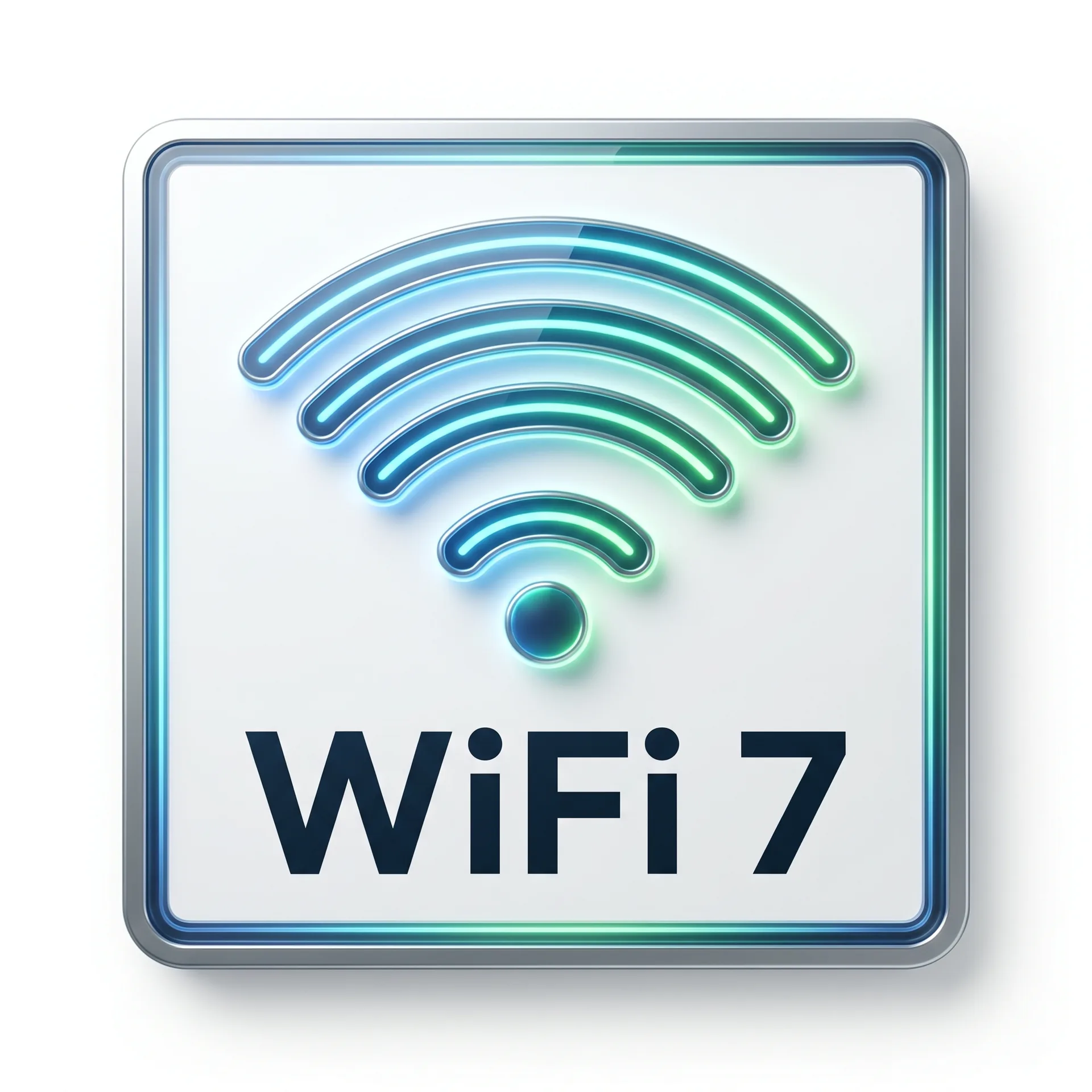Modern WiFi 7 signal icon with curved lines
